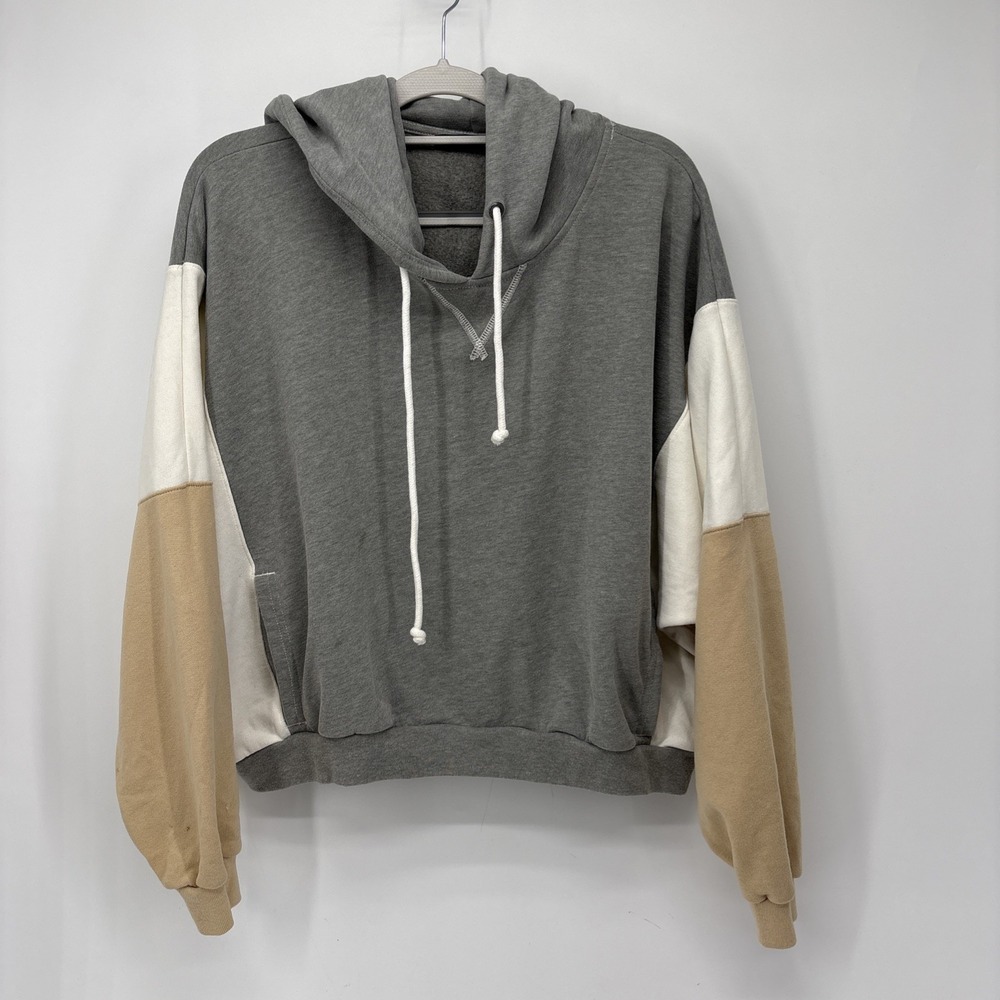 Abercrombie & Fitch Color Block Crop Hooded Sweatshirt XL